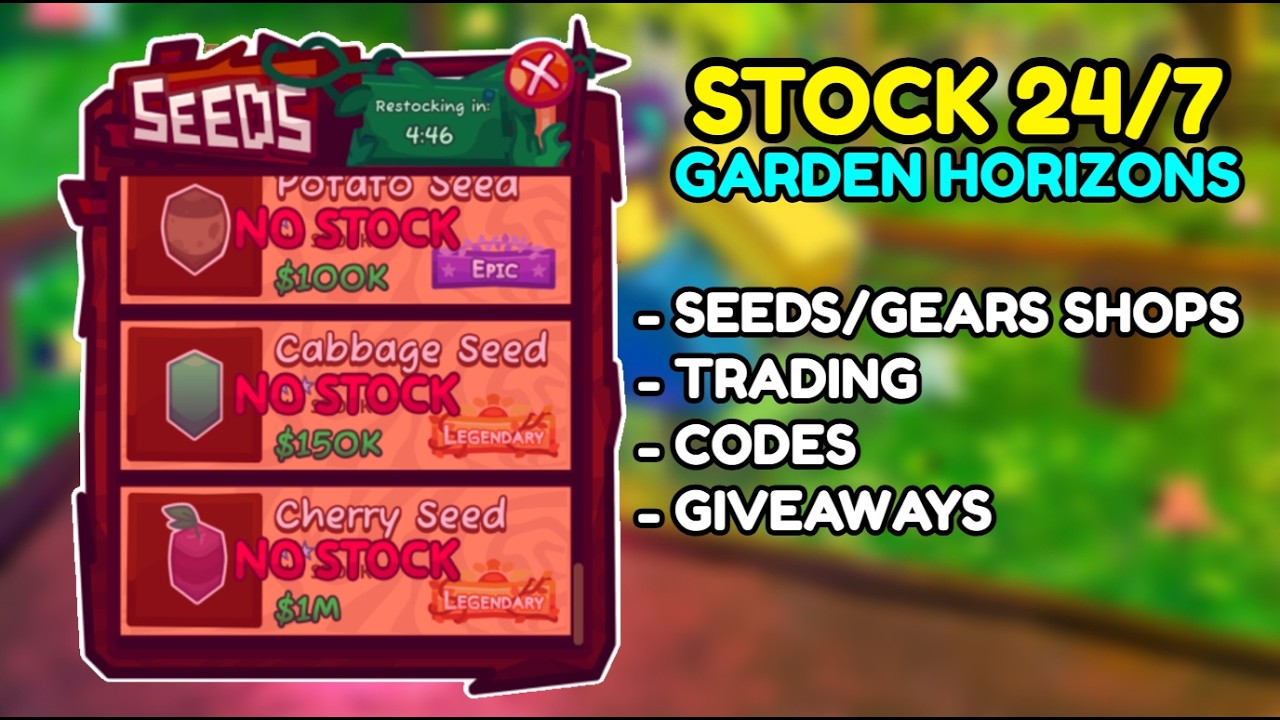 🔴 LIVE - 24/7 : GARDEN HORIZON  LIVE STOCK + CODES + WEATHER