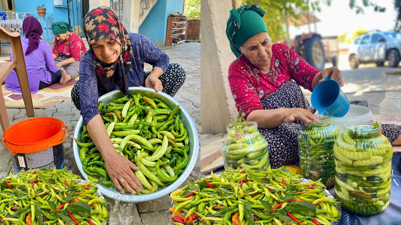BU LEZZETE BAYILACAKSINIZ 😍 HALAM KÖY EVİ BİDON BİDON KIŞLIK TURŞU YAPIMI | LEZZET KÖYÜ