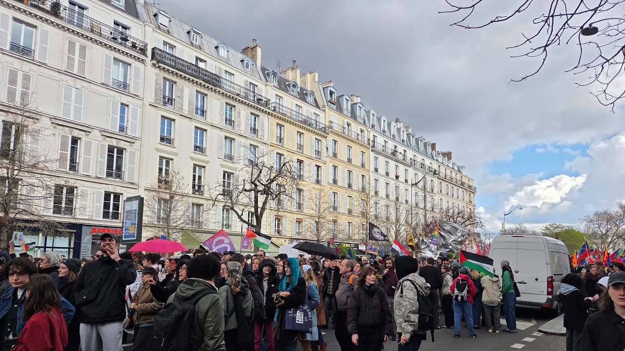 live: Paris March Against Fascism, War in Iran and Lebanon, Manif Paris Solidarité 14/03/2026