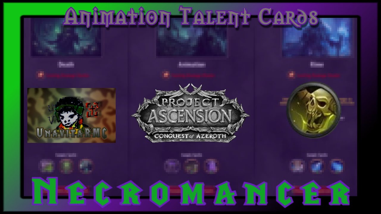 COA: Animation Necromancer Talent Cards with Specialization Commentary