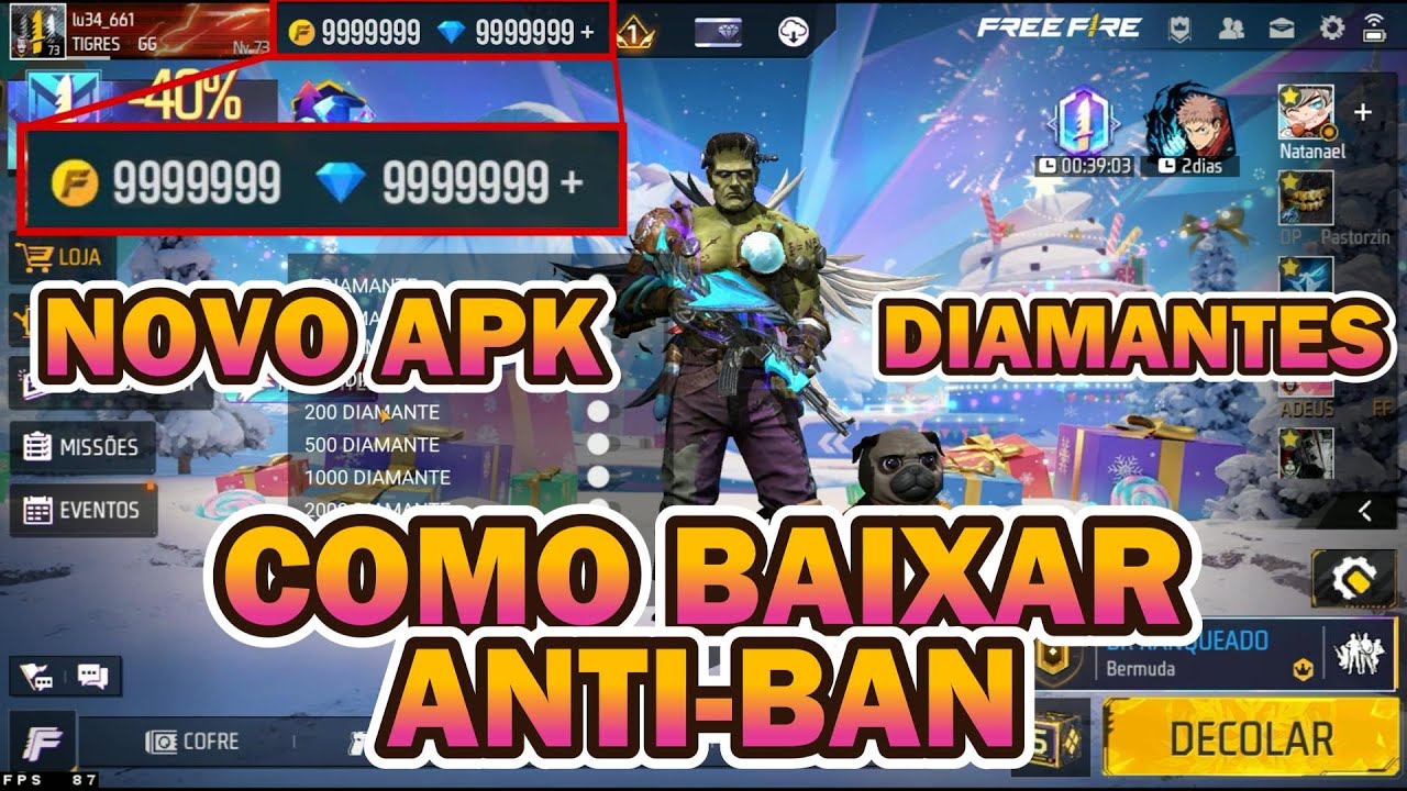 🔥APK MOD DIAMANTES INFINITOS NO FREE FIRE ATUALIZADO EM 2026