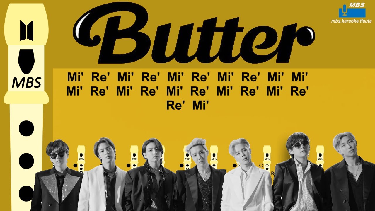 Butter, BTS Flauta Dulce Cover By MBS Con Notas Tipo Karaoke