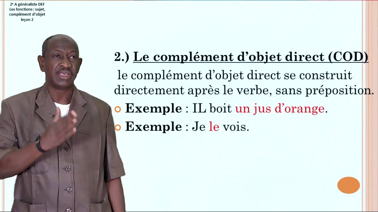 Les fonctions sujet et complément d'objet - IFM