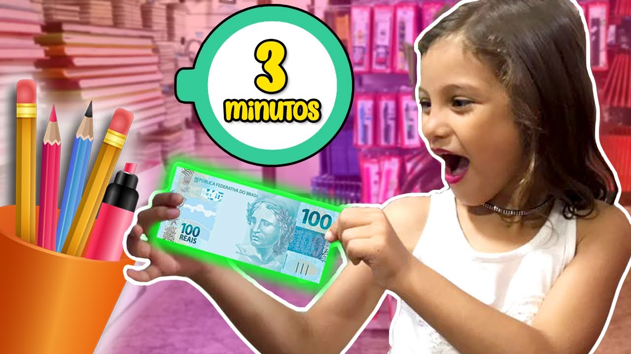 GASTE 100 REAIS NA PAPELARIA OU PERCA TUDO EM 3 MINUTOS