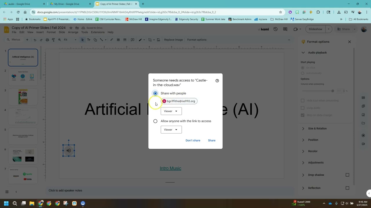 Looping Slides with audio Google Slides