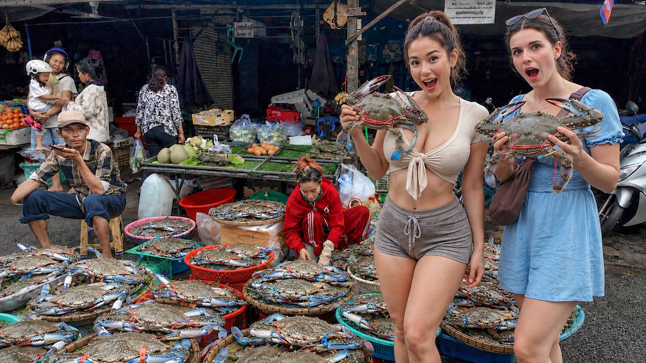 Cambodia&rsquo;s Street Food Culture 🇰🇭 Authentic Local Life & Bustling Markets Full of Fresh Seafood