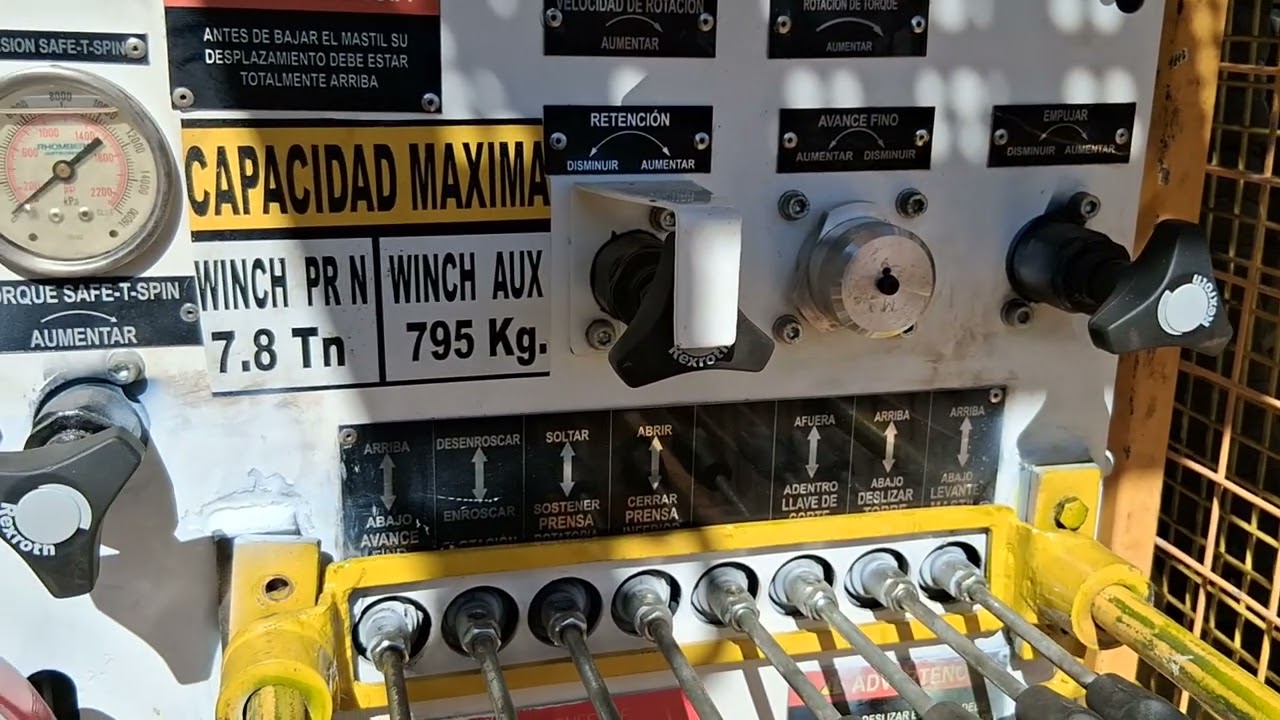 Diamantina,Regulación de fuerzas Maquina DE712 Sandvik