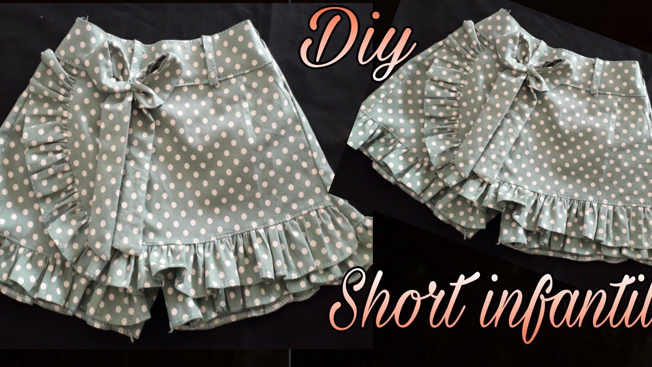 COMO FAZER _SHORT INFANTIL ENVELOPE (TRANSPASSADO COM BABADO)MOLDE ATRAVES DE OUTRA PECA PRONTA