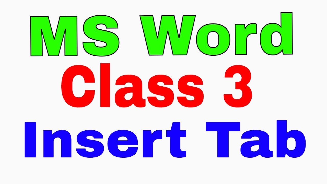 MS word course Class 3 Insert Tab learn with zaheer ul islam