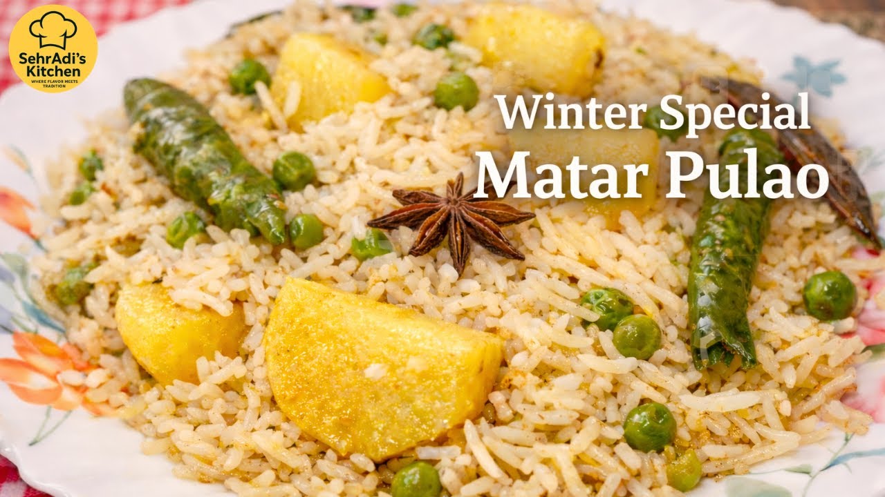 Matar Pulao with Potatoes | Easy Winter Special Rice Recipe by SehrAdi's Kitchen