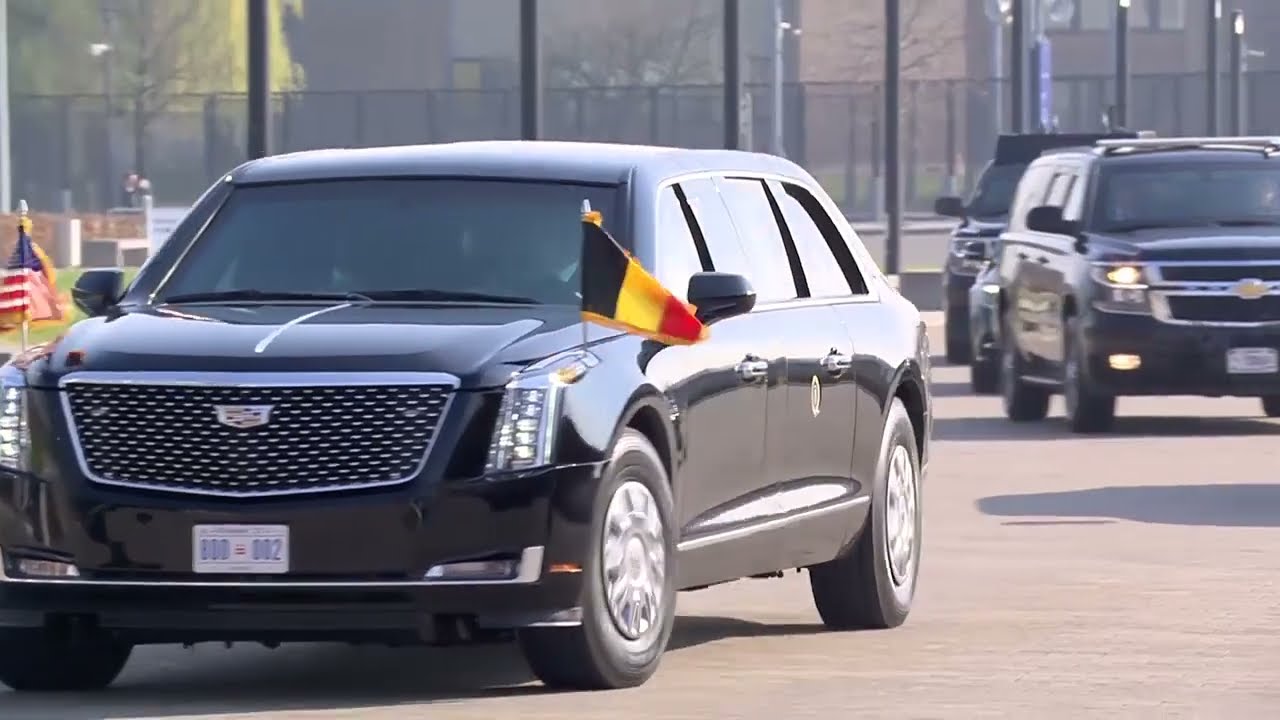Joe Biden Convoy | The Beast&rsquo; drives US president Motorcade convoy at the NATO Summit in Brussels