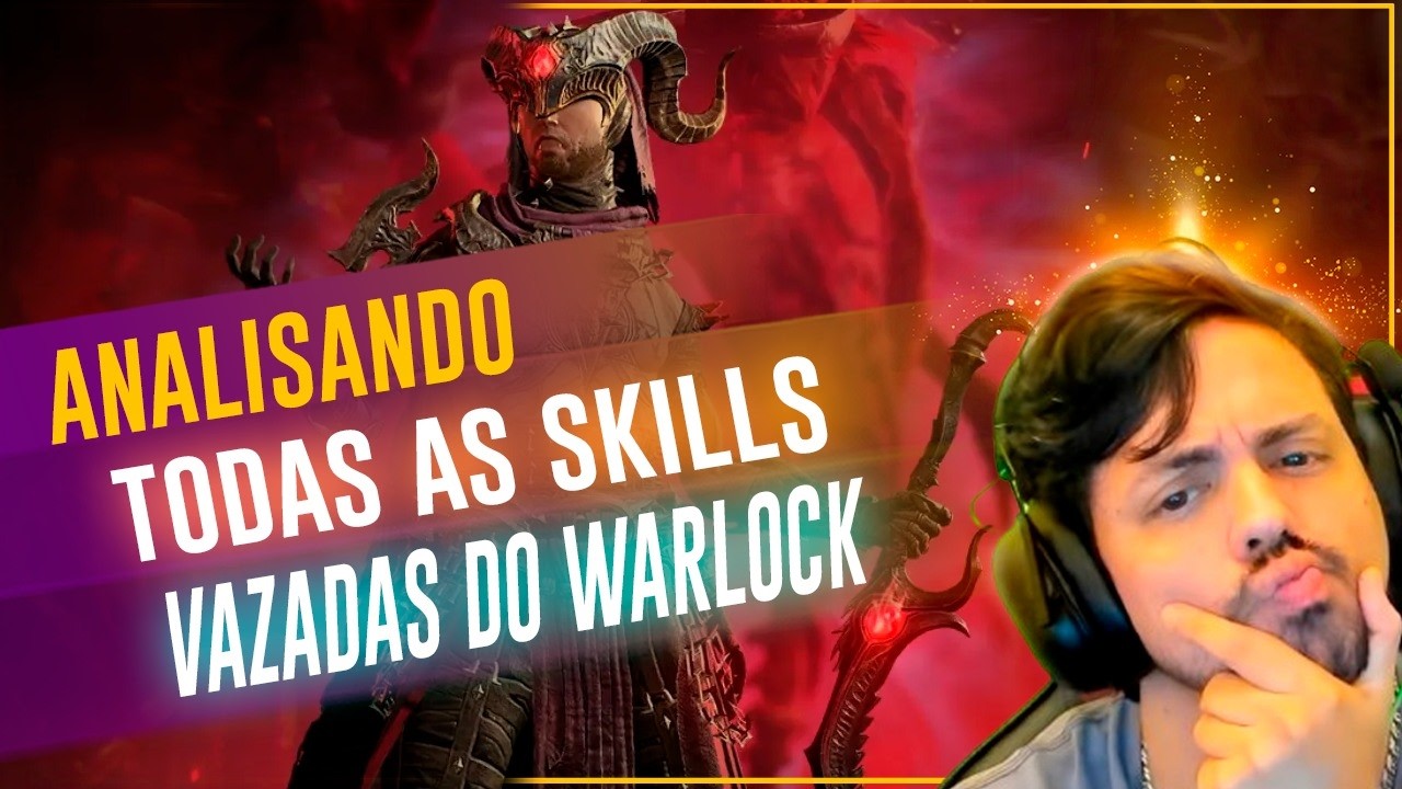 LIVE DO VAZAMENTO! ANALISANDO TODAS AS SKILLS E MAESTRIAS DO WARLOCK DIABLO 4 LORD OF HATRED