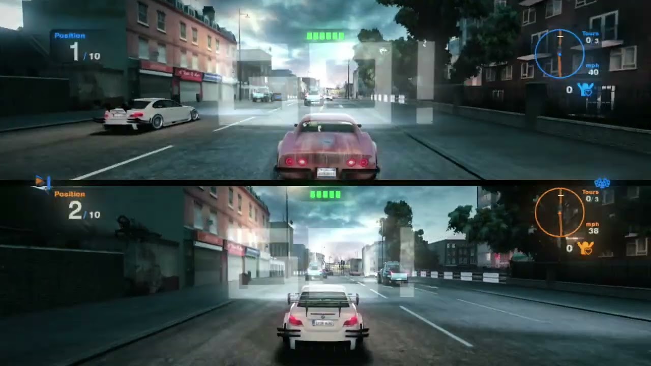 More Blur PS3 2010 2 player gameplay