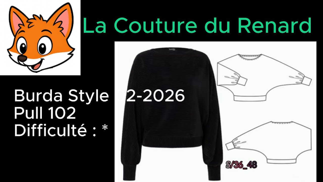 Pull Burda Style 102 (février 2026) – Tuto pas à pas pour un montage réussi #couture  #débutant