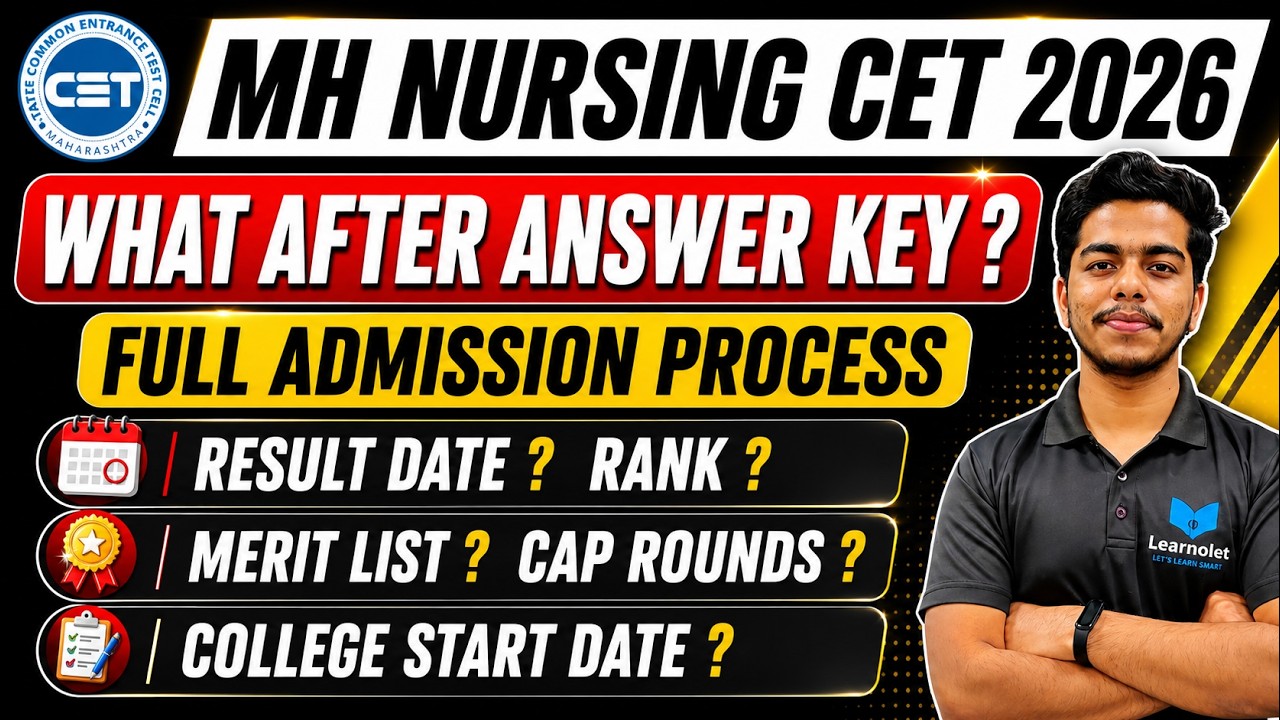 MH Nursing CET 2026 | What After Answer Key? | Full Admission Process #mhnursingcet2026 #learnolet