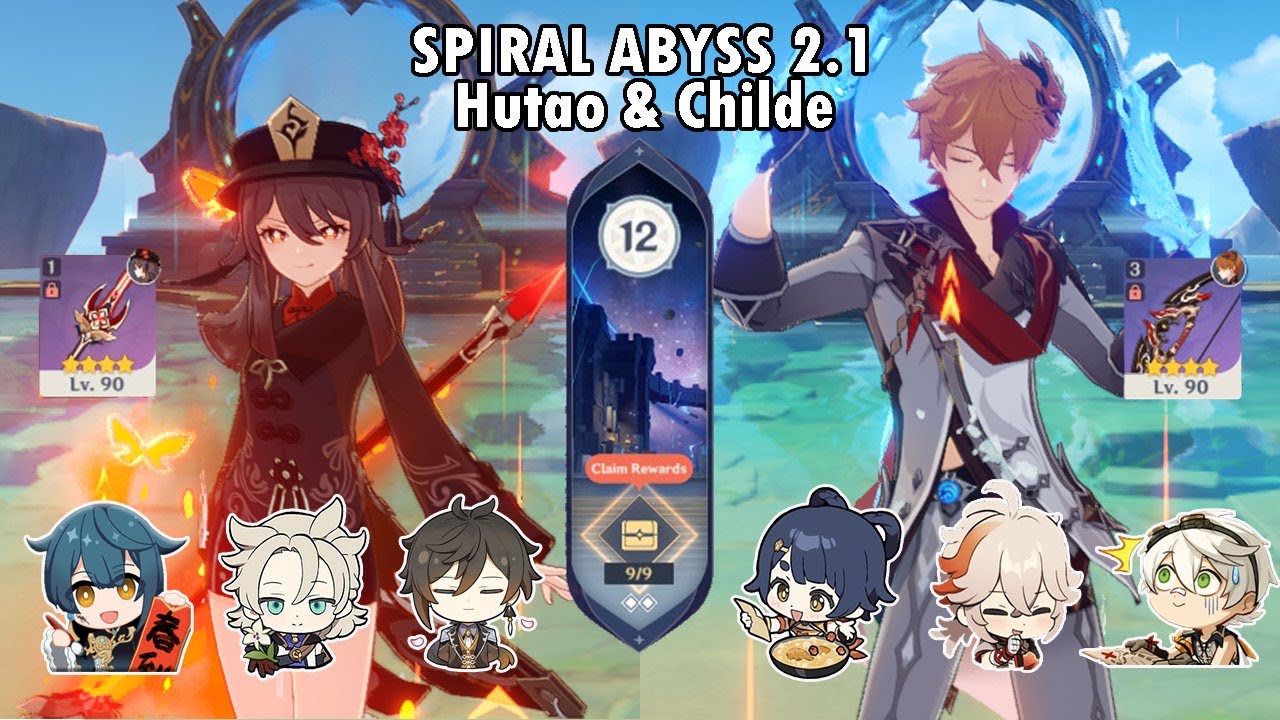 Hutao C0 & Childe C0 with Rust Spiral Abyss 2.1 Floor 12 (9/9) | #GenshinImpact