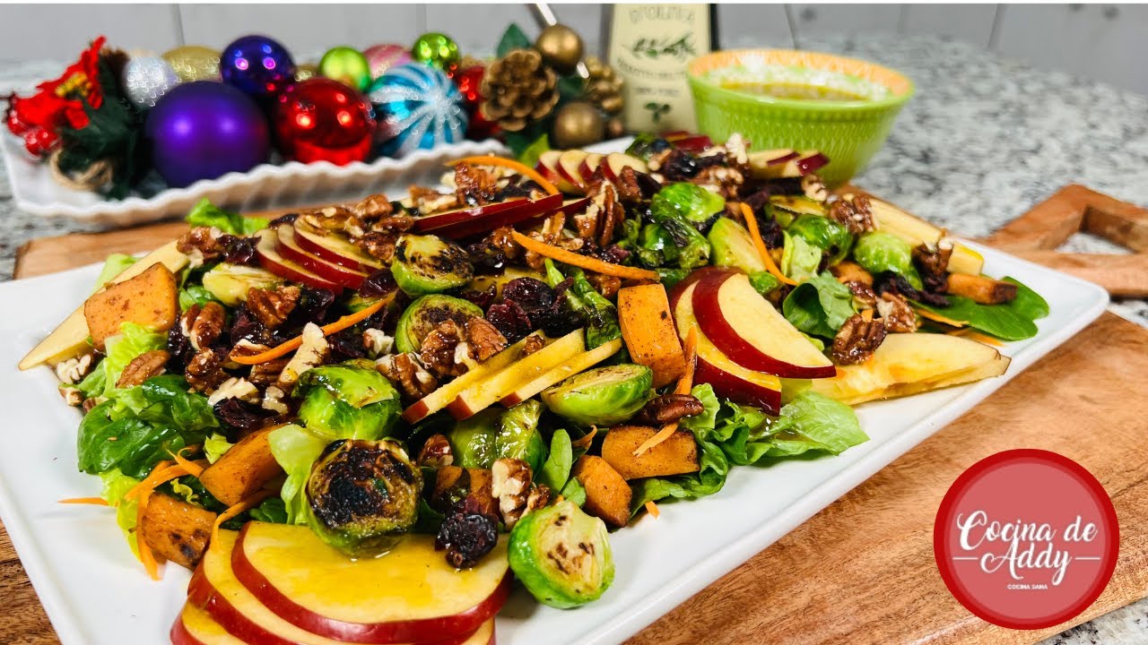 ENSALADA FESTIVA CON ADEREZO De MOSTAZA Y MIEL. Ideal para Navidad, Fácil, Sano y Rendidora | Addy