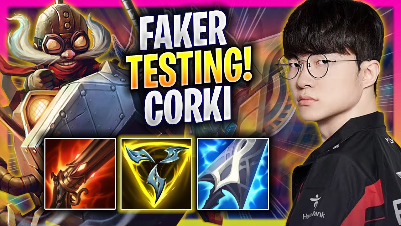FAKER TESTING CORKI MID IN KOREA SOLOQ! - T1 Faker Plays Corki MID vs Aurora! | Season 2025