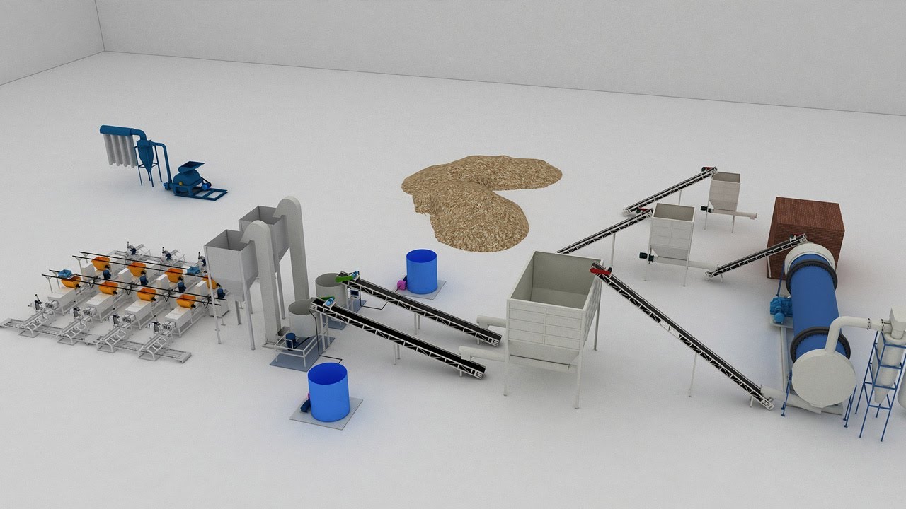 Pressed Pallet Block Production Line/3D