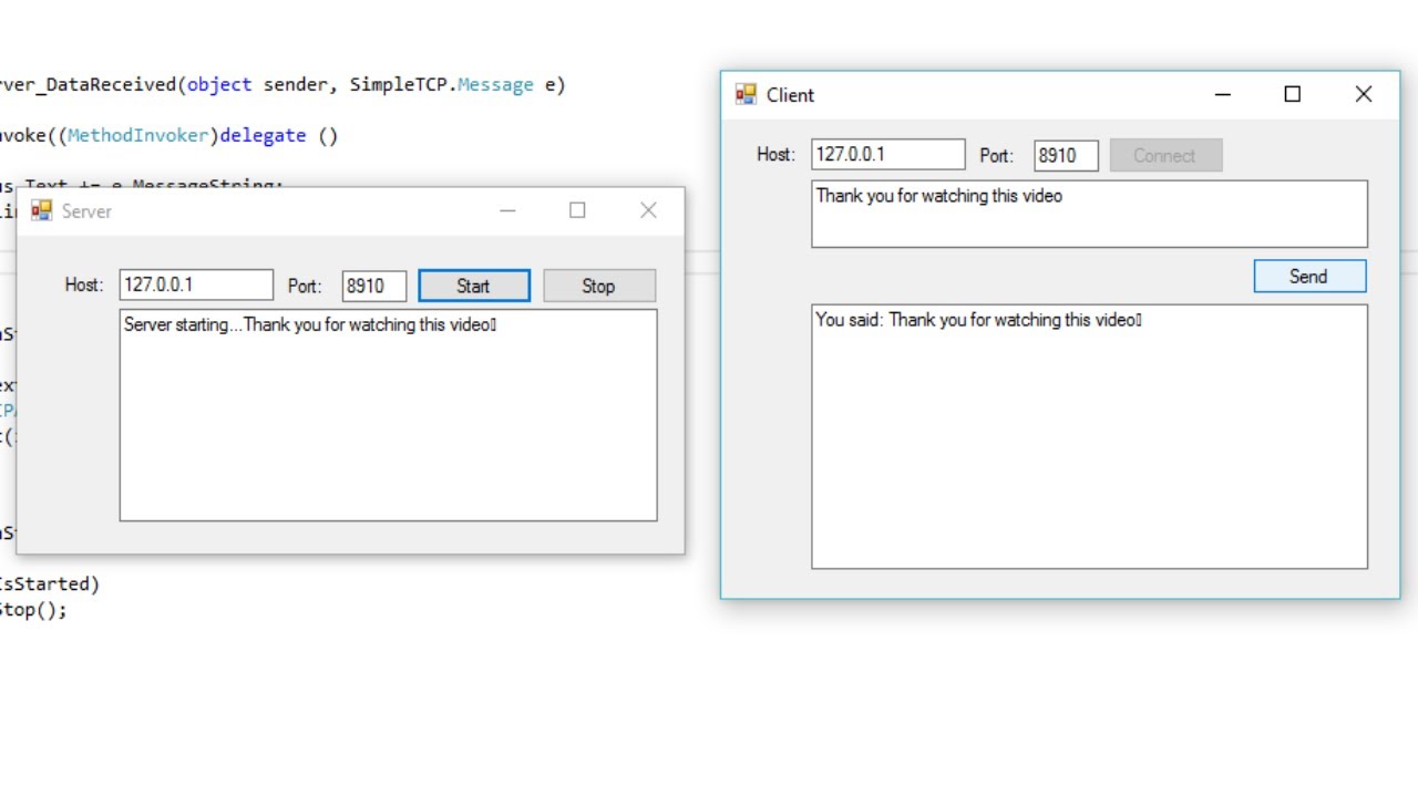 C# Tutorial -  TCP/IP Client Server | FoxLearn
