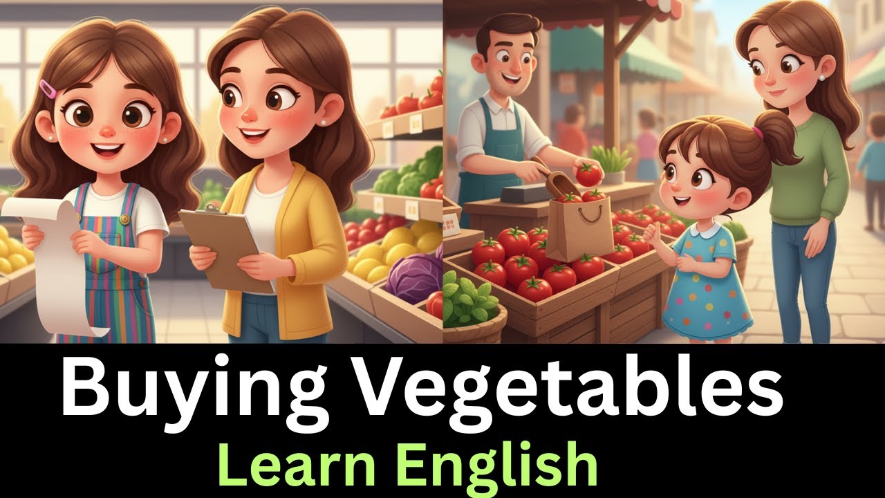 Buying Vegetables at the Market 🥕 | English Conversation Practice | Slow English |