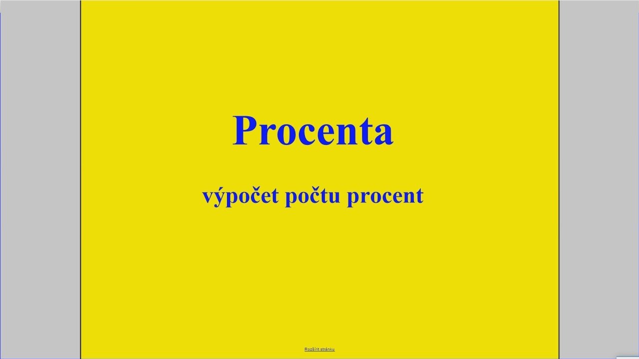 Procenta - výpočet počtu procent