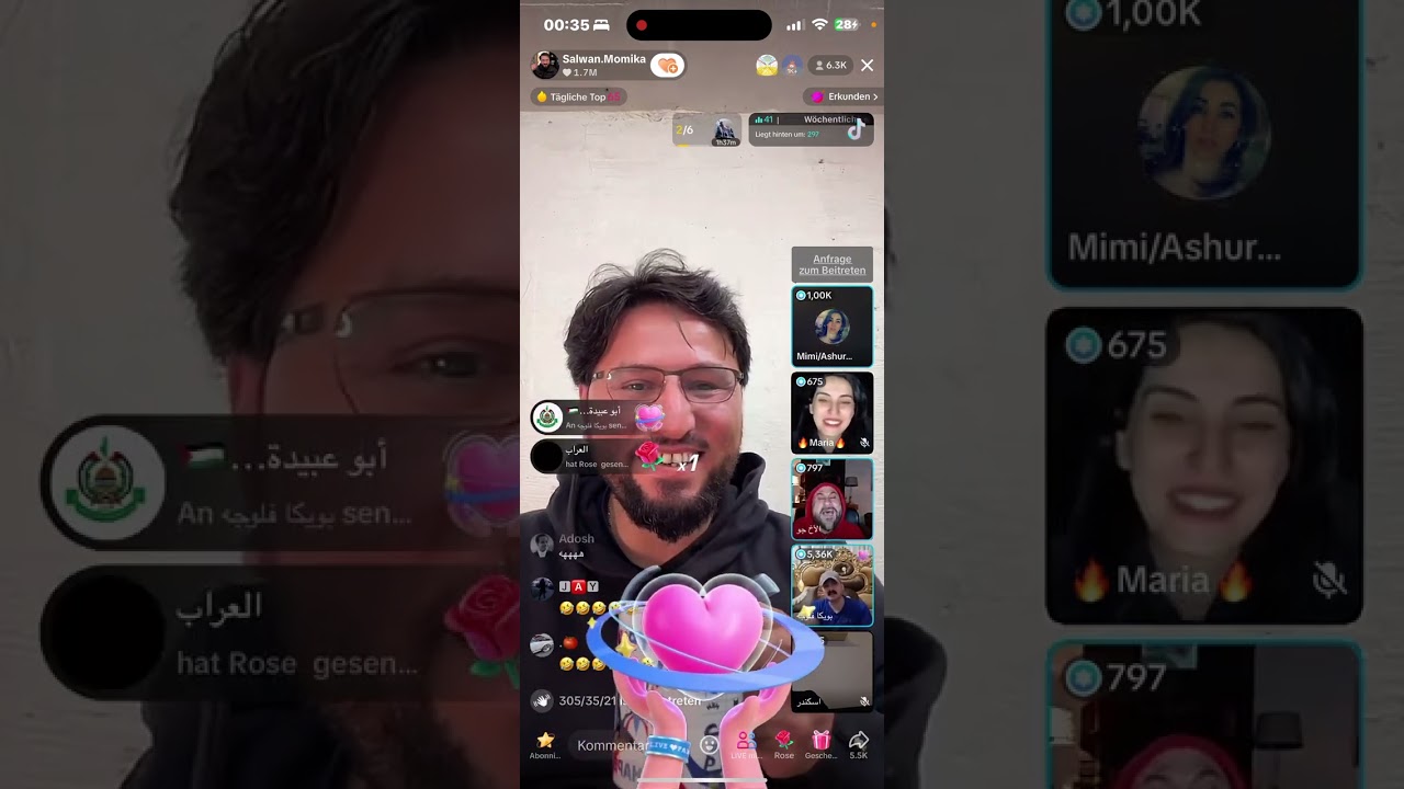 سلوان موميكا مع ضيوفه في التيك توك