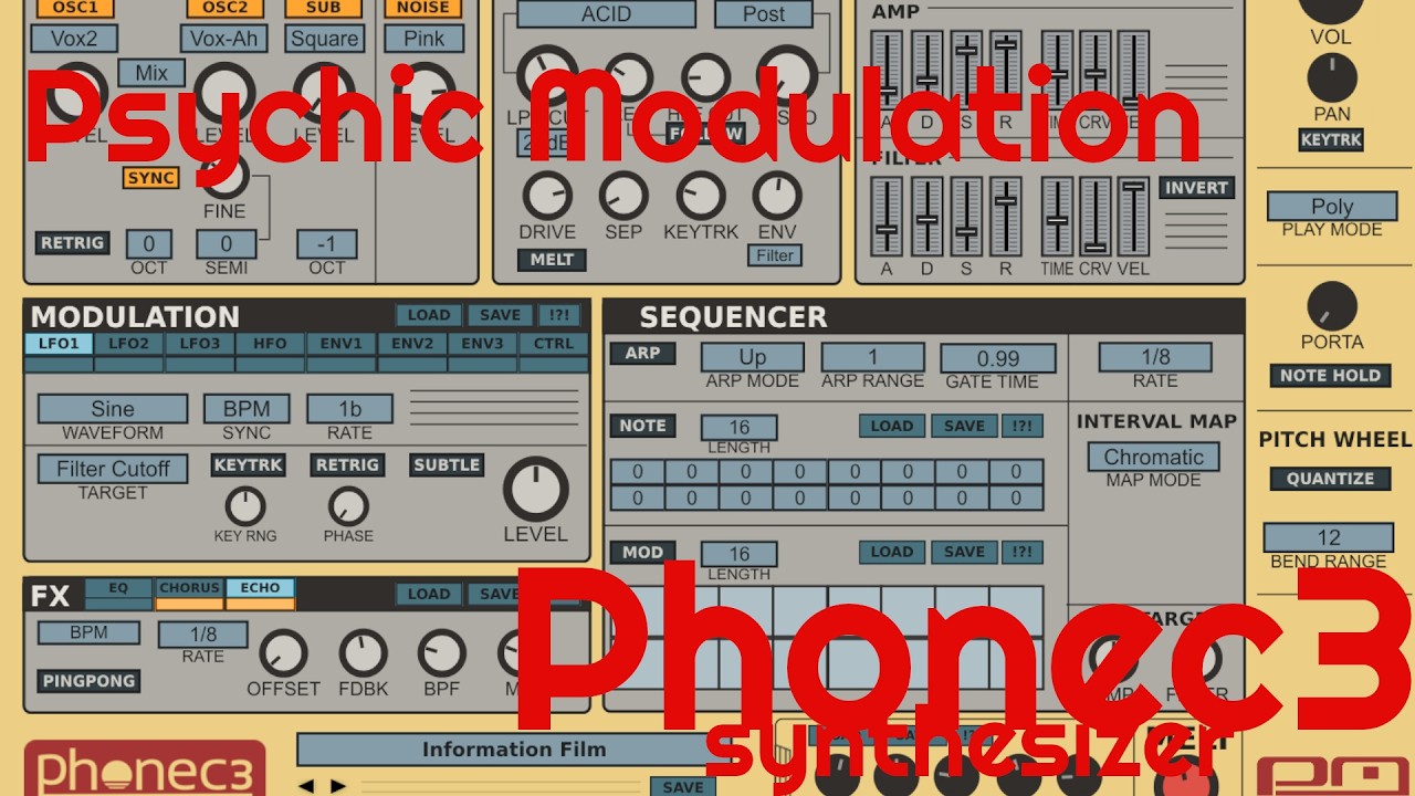 Phonec3 Synthesizer by Psychic Modulation (No Talking)