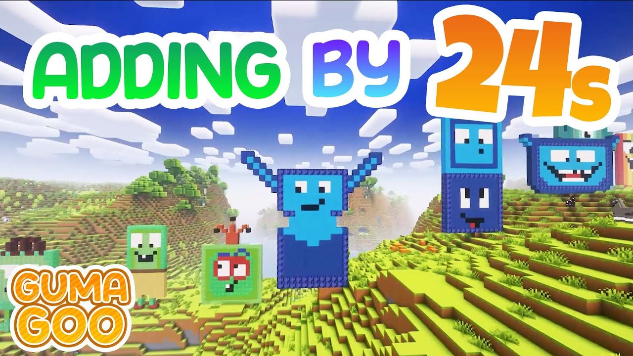 Adding by 24s | Numberblocks Math Songs | Numberblocks Minecraft Building | Counting by 24