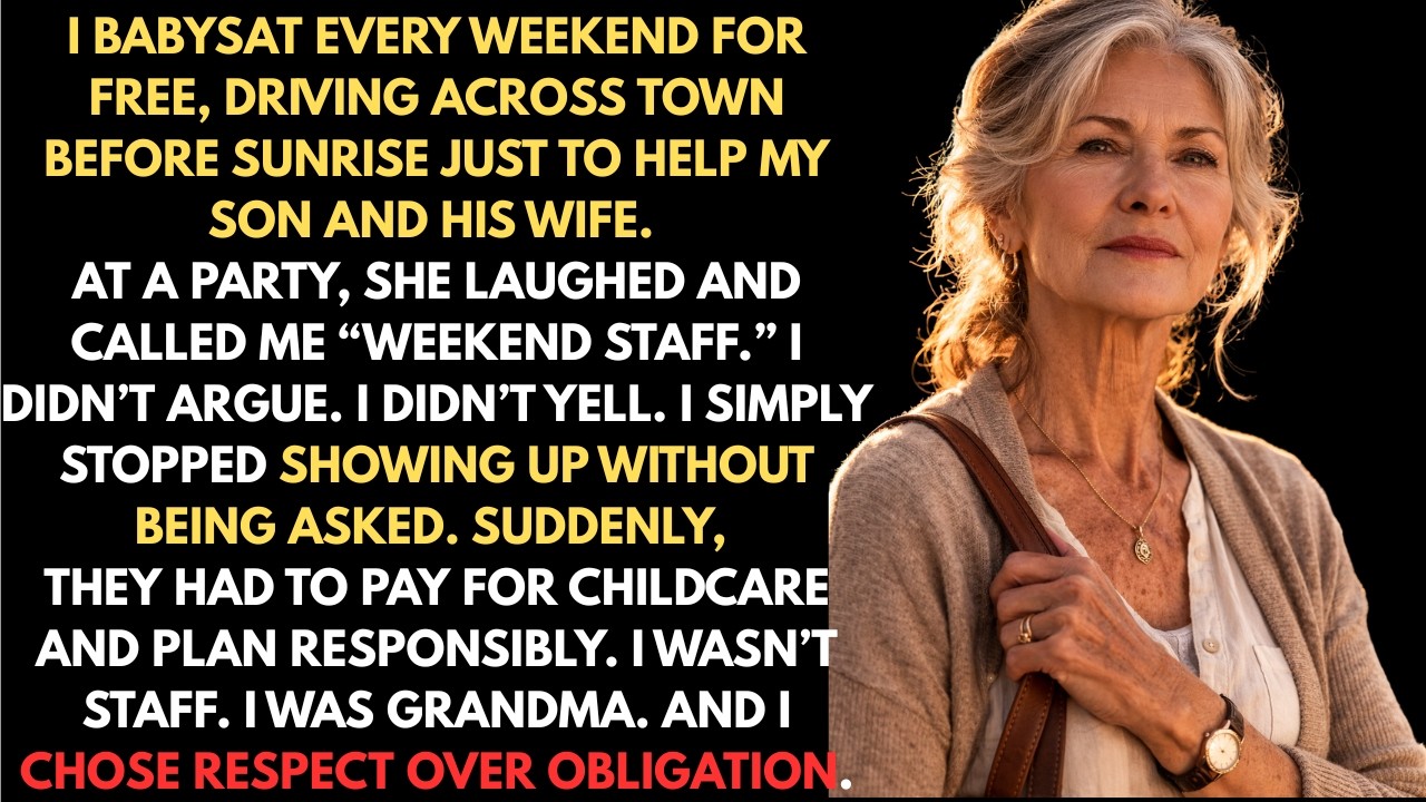 When I babysat every weekend for free, my daughter-in-law called me “staff”…