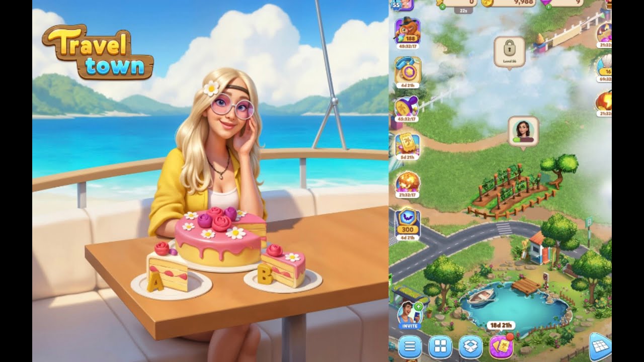 Travel Town - Merge Adventure | Level  55  Part 124 🐚🥗 #merge