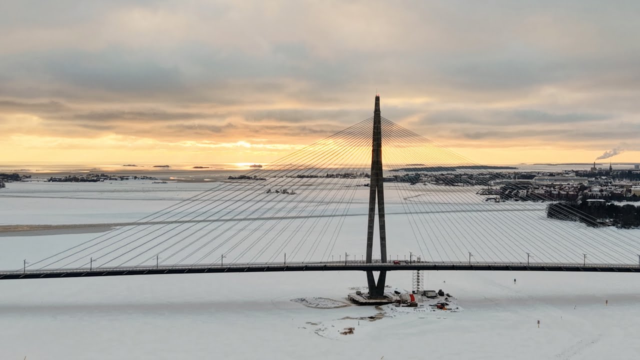 Helsinki Kruunuvuori Bridge and Kulosaari (Colours of Winter), January 2026, DJI Mini 5 Pro