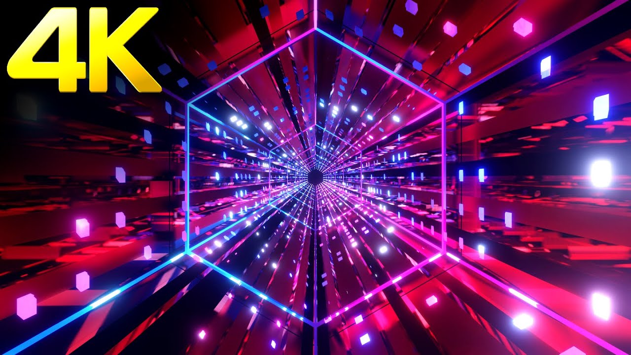 4K OLED Abstract Hexagon Red & Blue metallic Color TV Screensaver Saver VJ loop Background no sound