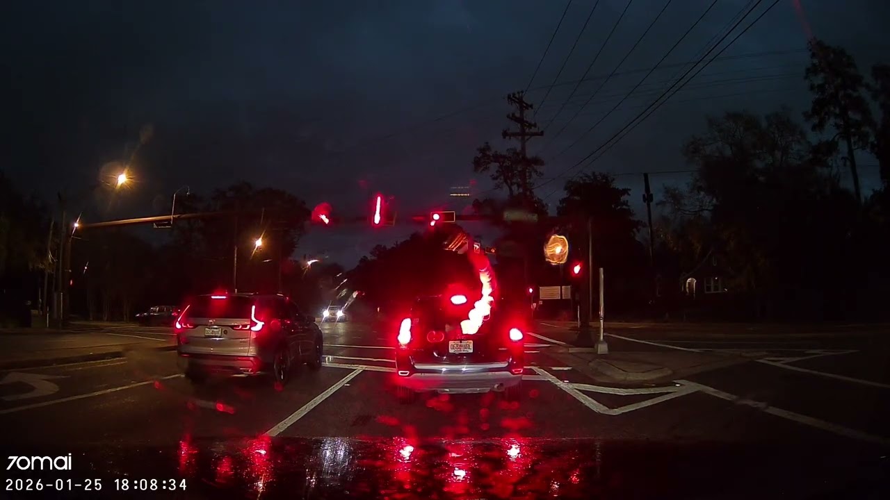 Tallahassee Night Drive in Rain 🌧️ | Relaxing Dashcam Road View
