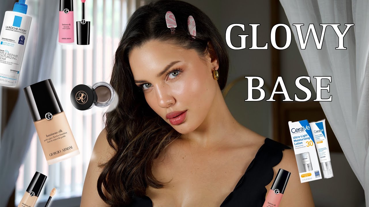How To Get a FLAWLESS GLOWY BASE + trying out new makeup