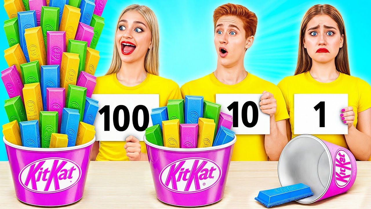 Tantangan 1, 10 atau 100 Lapis Makanan | Momen lucu Multi DO Joy