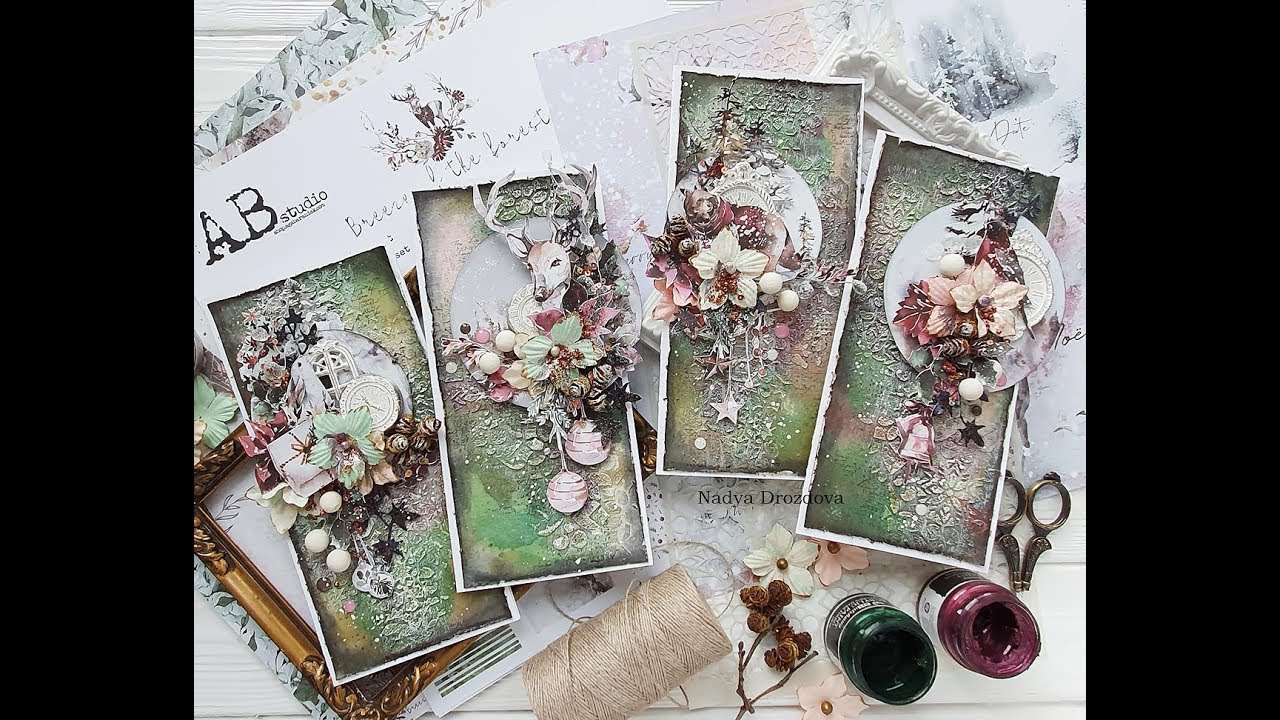 Christmas cards Tutorial for AB studio / МК по Новогодним открыткам для AB Studio