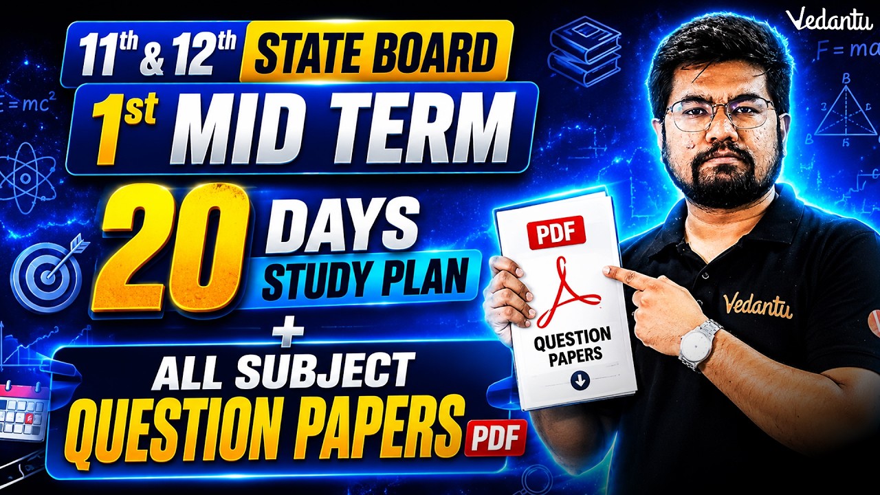 11th & 12th 1st Mid Term 20 Days Study Plan 2026 + Previous Year Question Papers ft Yazhiniyan Sir