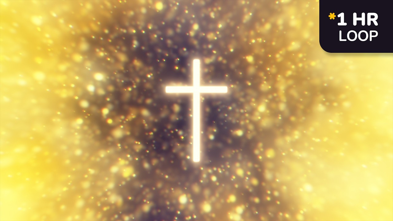 Shining Golden Holy Cross | Easter Resurrection Worship Background | 1 Hour 4K Loop