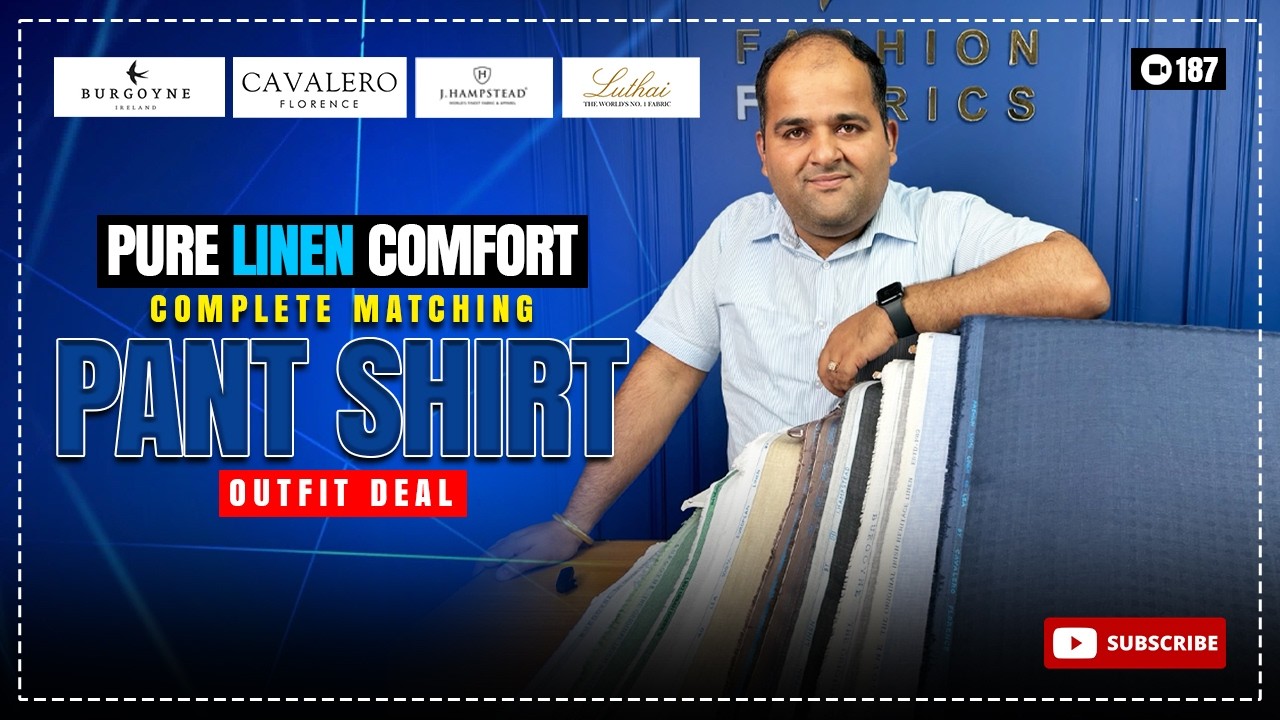 Best Premium Pure Linen Pant Shirt Combo for Men | Unstitched Luxury Pure Linen Pant Shirt Fabric
