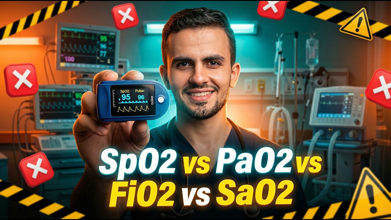 مهارات التمريض | (9) الفرق بين FiO2 و PaO2 و SaO2 و SpO2 ببساطة! 🔥