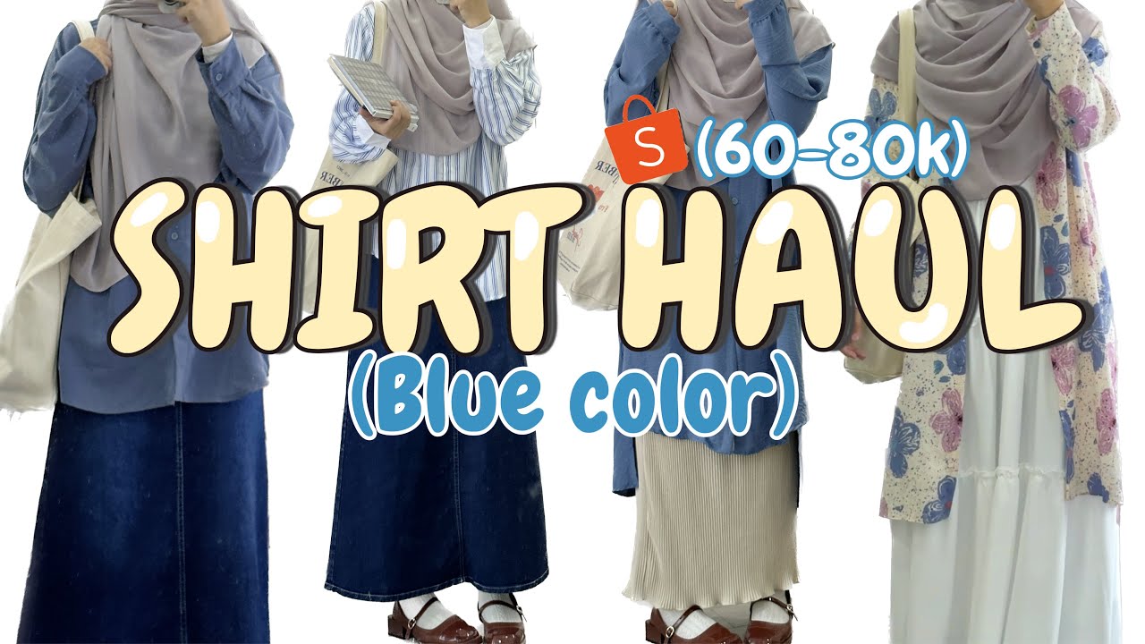 SHOPEE HAUL 2023 KEMEJA SERBA BIRU  60ribuan! Buat MABA or ngantor !