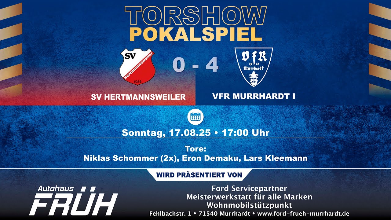 Tore - SV Hertmannsweiler I - VfR Murrhardt I (Pokalspiel) - 17.08.25