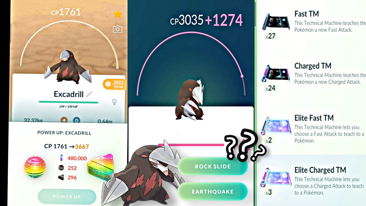 BEST MOVESET EXCADRILL POKEMON GO & POWER UP  #pokemongo#bestmoveset#gbl
