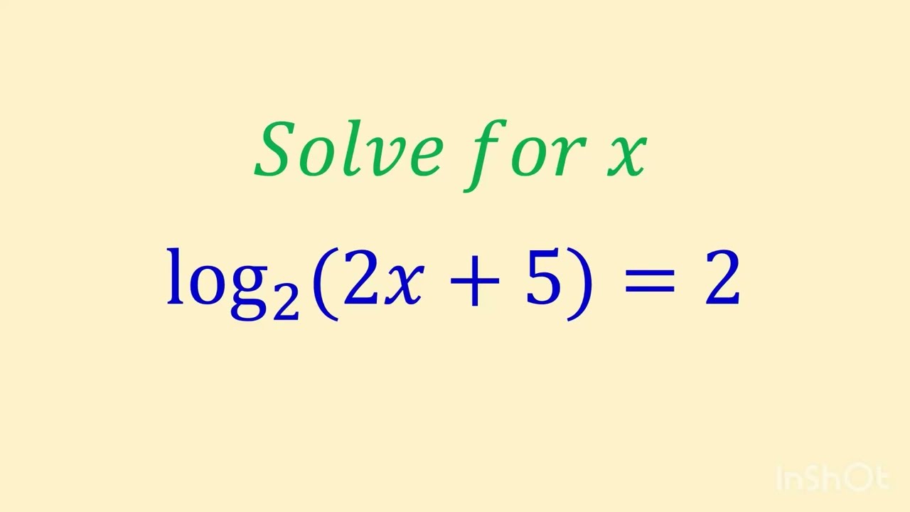 Logarithmic Equation. To solve for x @Math Solve #maths #លោការីត