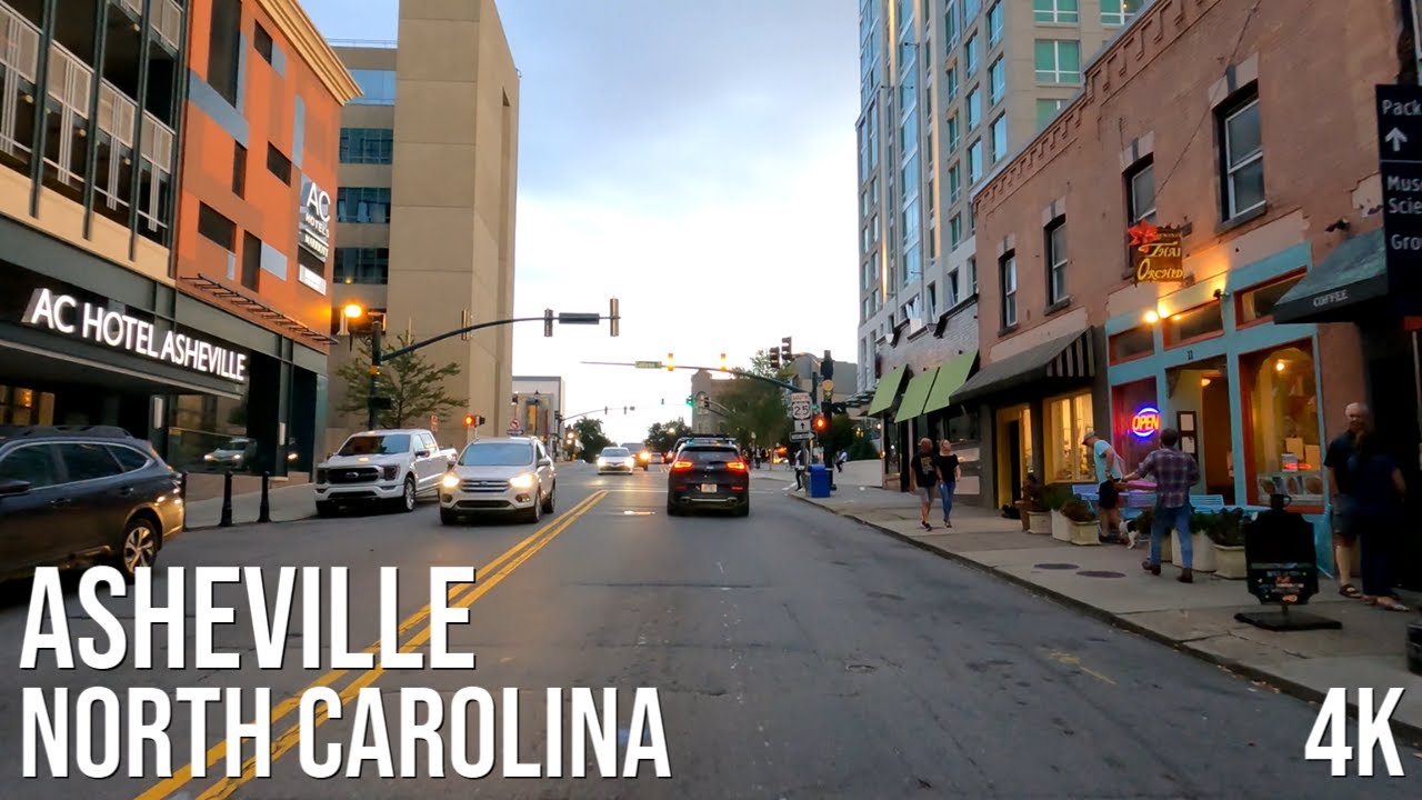Asheville, North Carolina - Downtown Drive 4K