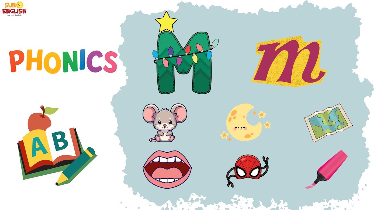 Phonics Letter M | Learn the /m/ Sound | Mouse Moon Map Mouth mask Marker. | Easy Phonics for Kids