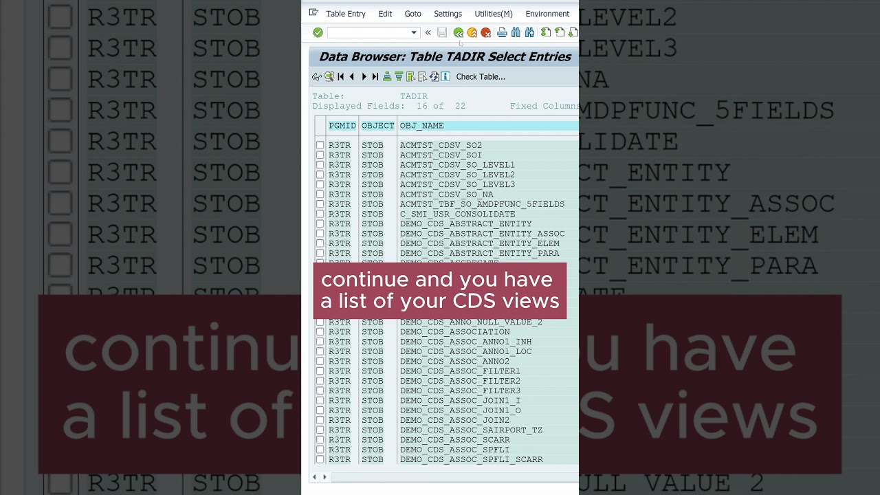 Znajdź widoki CDS w swoim systemie SAP #abap #sap #cds #views