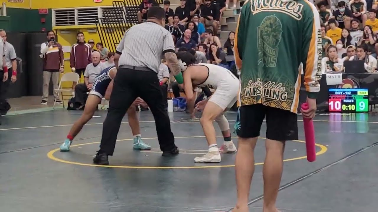 OFFICIALS finals (132): Jaren Kimura (Mililani) def. Mikah Labuanan (KS-Maui), 11-10 (12-17-2022)