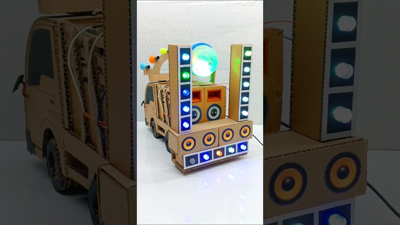 New Mini DJ Truck Cardboard DJ Light Loading Setup #shorts #djsetup